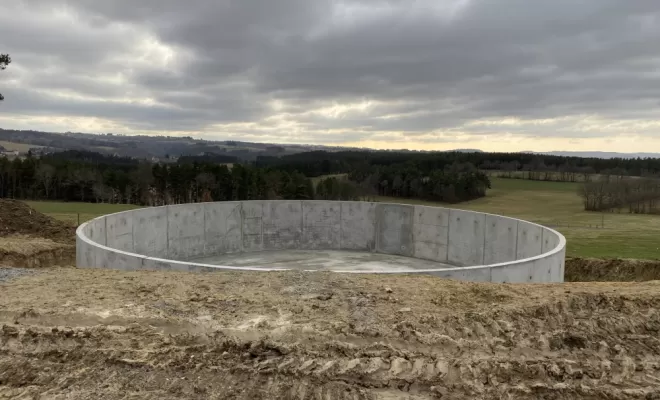 Construction fosse ronde pour bâtiment agricole, Saint-Flour, SARL Gueniot