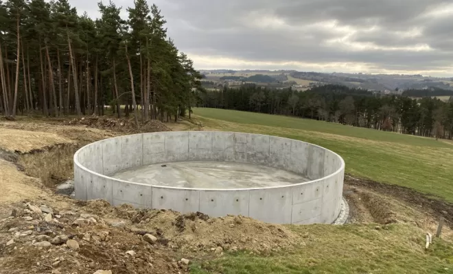 Construction fosse ronde pour bâtiment agricole, Saint-Flour, SARL Gueniot
